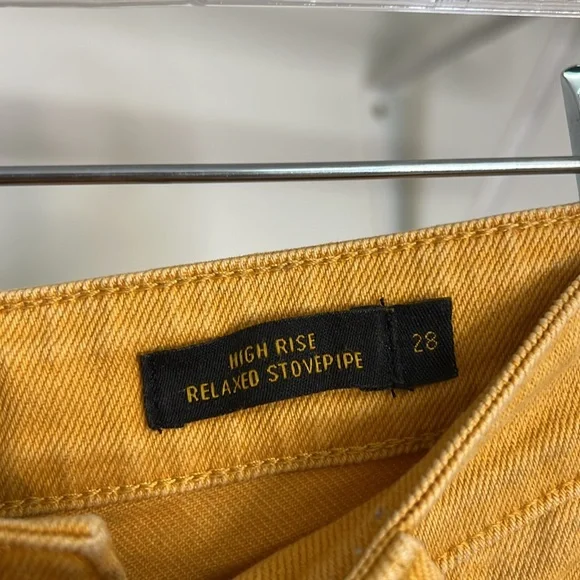 Lee Vintage Modern High Rise Relaxed Stovepipe Jean in Mustard Yellow- 28 - Picture 3 of 6